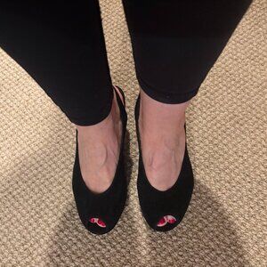 Paul Green Open Toe black suede Heels